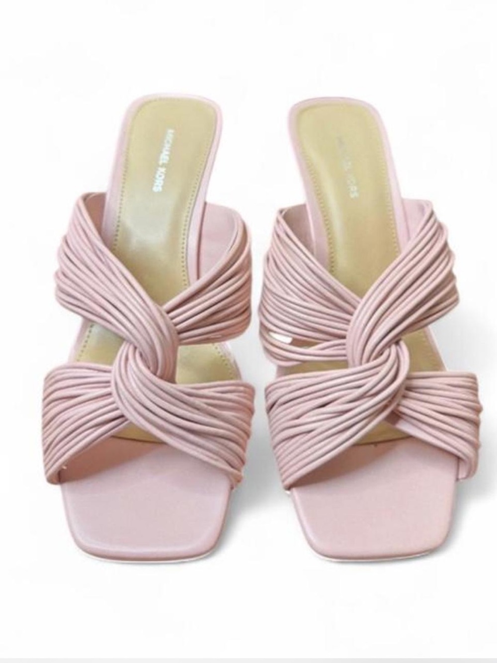 Michael Kors Alessia Mule Sandal shade Smokey Rose (pale pink), kitten heel, 7